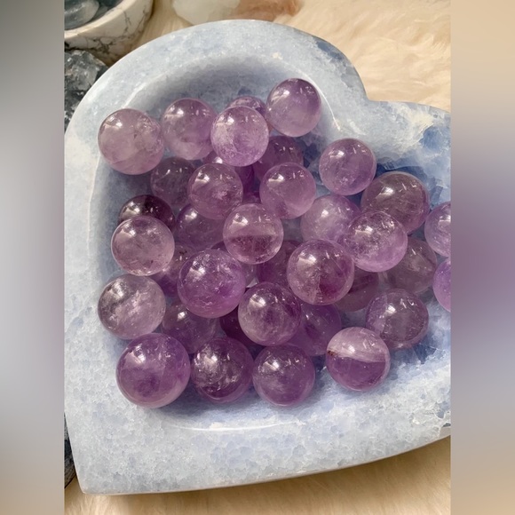 One Mini Amethyst Sphere Mini Carving Crystal Ball Purple Crystal Polished - Picture 7 of 7